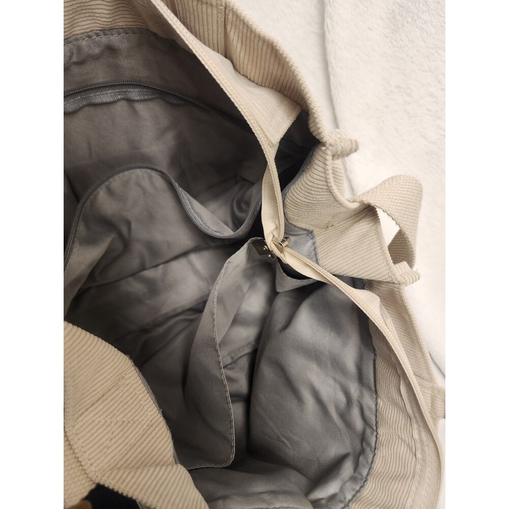 Kalidi Corduroy Tan Tote Bag Bag Shoulder With Strap Beige 13x10 - Picture 3 of 7